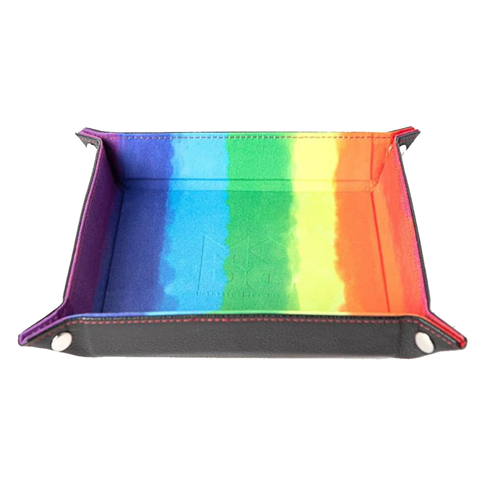 MDG Velvet Folding Dice Tray Watercolour Rainbow 25cmx25cm