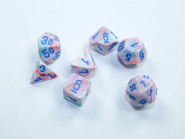 Chessex Dice Festive Pop Art/blue Mini-Polyhedral 7-Die Set