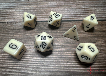 Chessex Dice Opaque Ivory/black Polyhedral 7-Die Set