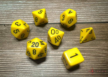 Chessex Dice Opaque Yellow/black Polyhedral 7-Die Set