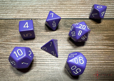 Chessex Dice Opaque Purple/white Polyhedral 7-Die Set