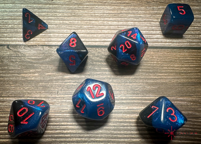 Chessex Dice Gemini Black-Starlight/red Polyhedral 7-Die Set