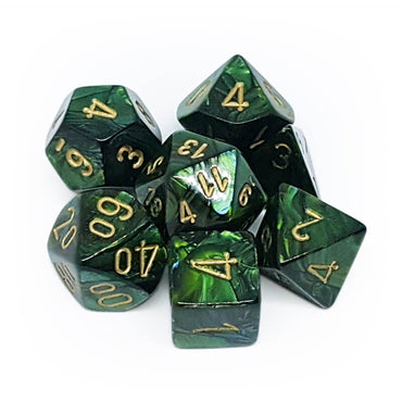 Chessex Dice Scarab Jade/gold Polyhedral 7-Die Set