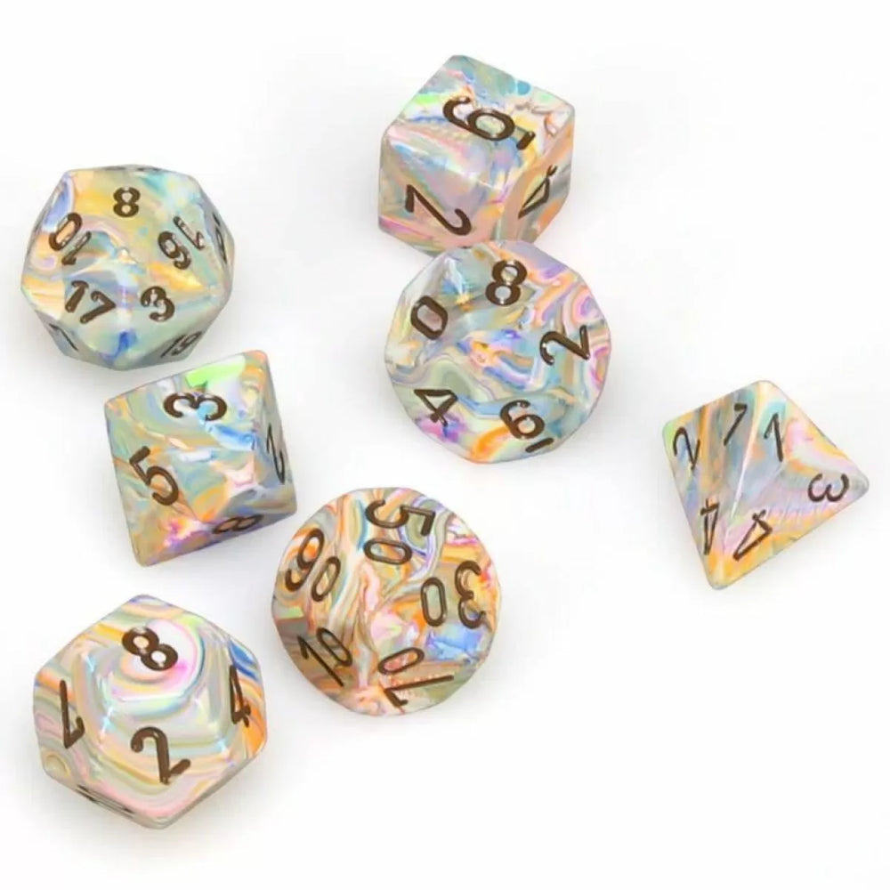 Chessex Dice Festive Vibrant/brown Polyhedral 7-Die Set