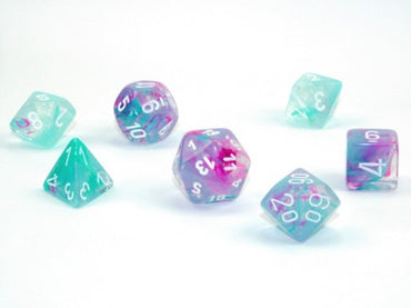 Chessex Dice Nebula Wisteria/white Luminary Polyhedral 7-Die Set