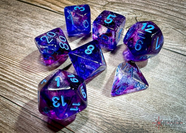Chessex Dice Nebula Nocturnal/blue Luminary Polyhedral 7-Die Set