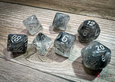 Chessex Dice Borealis Light Smoke/silver Luminary Polyhedral 7-Die Set