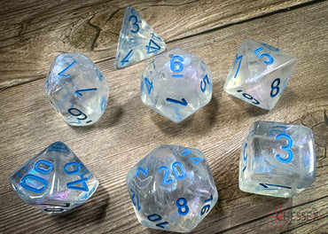 Chessex Dice Borealis Icicle/light blue Luminary Polyhedral 7-Die Set