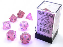 Chessex Dice Borealis Pink/silver Luminary Polyhedral 7-Die Set
