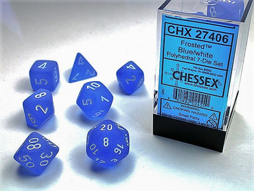 Chessex Dice Frosted Blue/white Polyhedral 7-Die Set