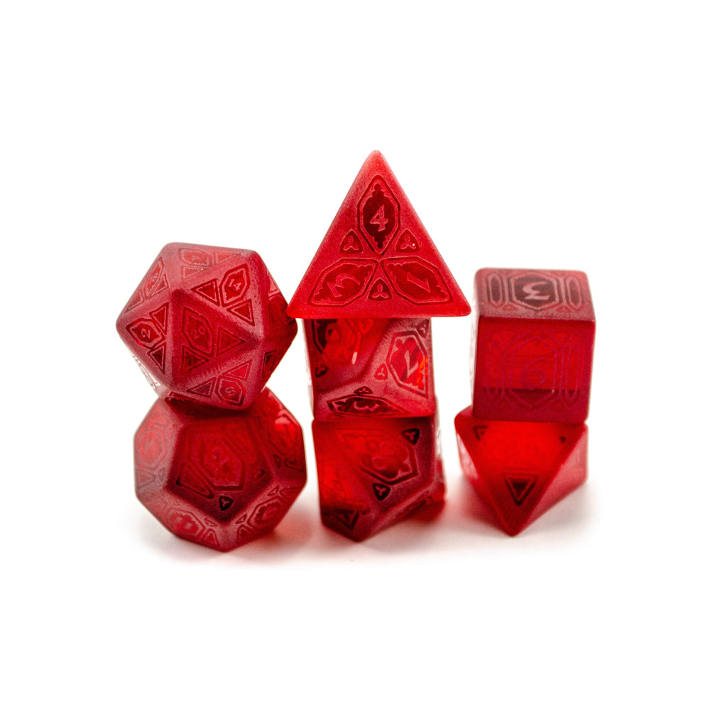 Level Up Dice - Gothic Cathedral Red Crown Crystal